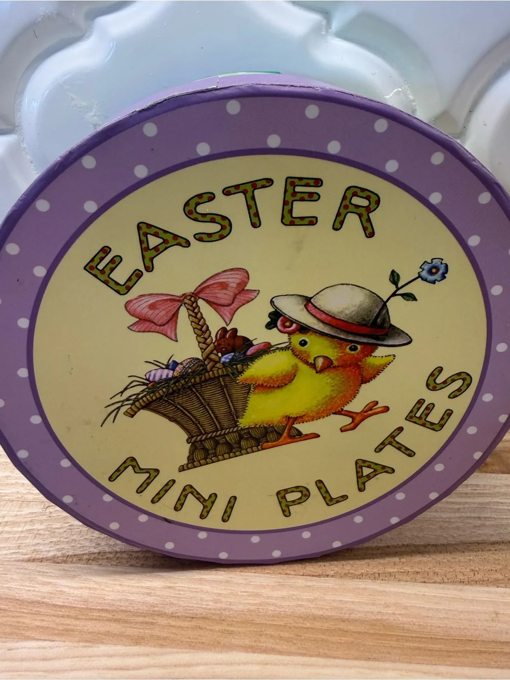 Mary Engelbreit Easter Mini Plates Set of 4 Vintage Ceramic Plates with Box 4.5